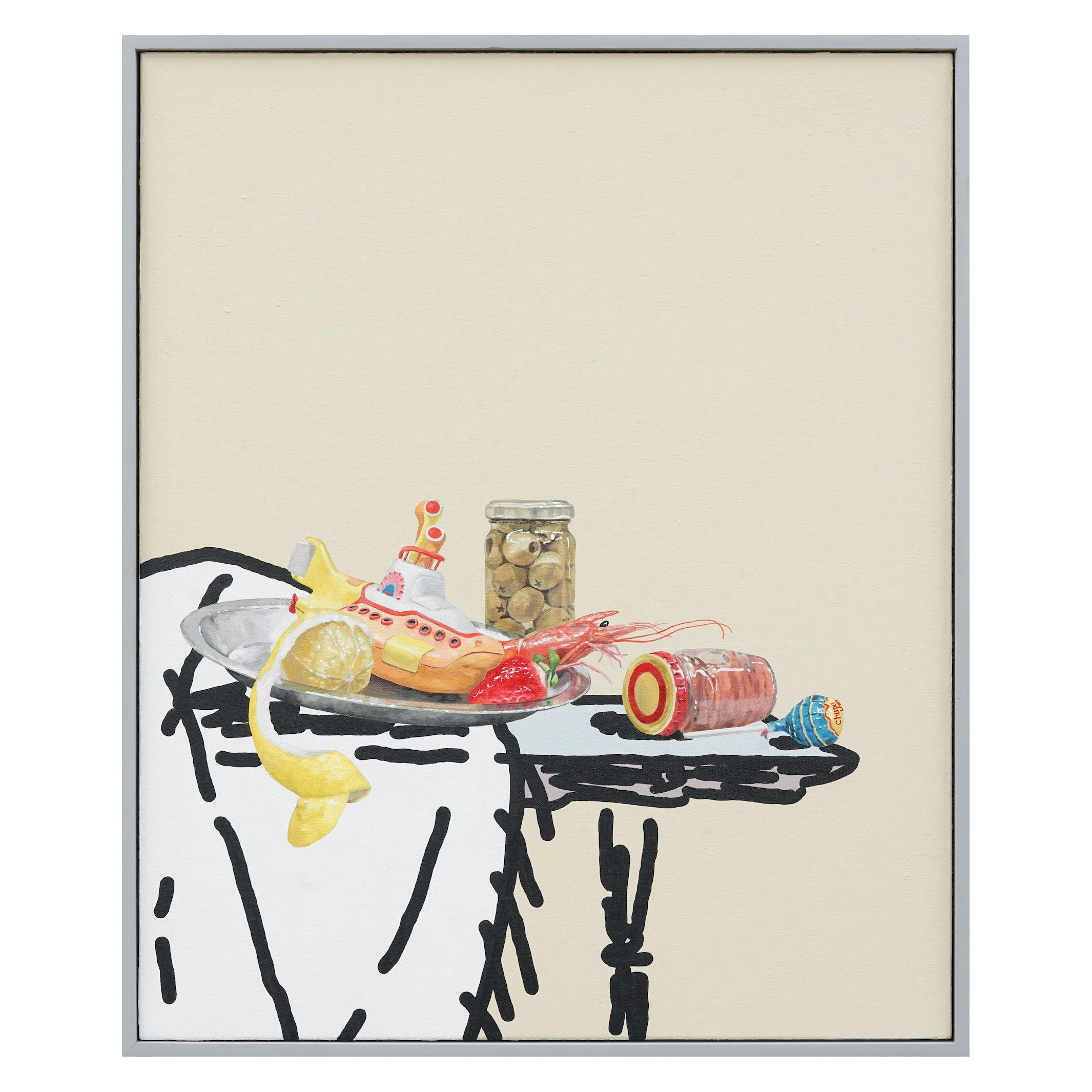 Still Life with Yellow Submarine, Fruits and Preserved Foods