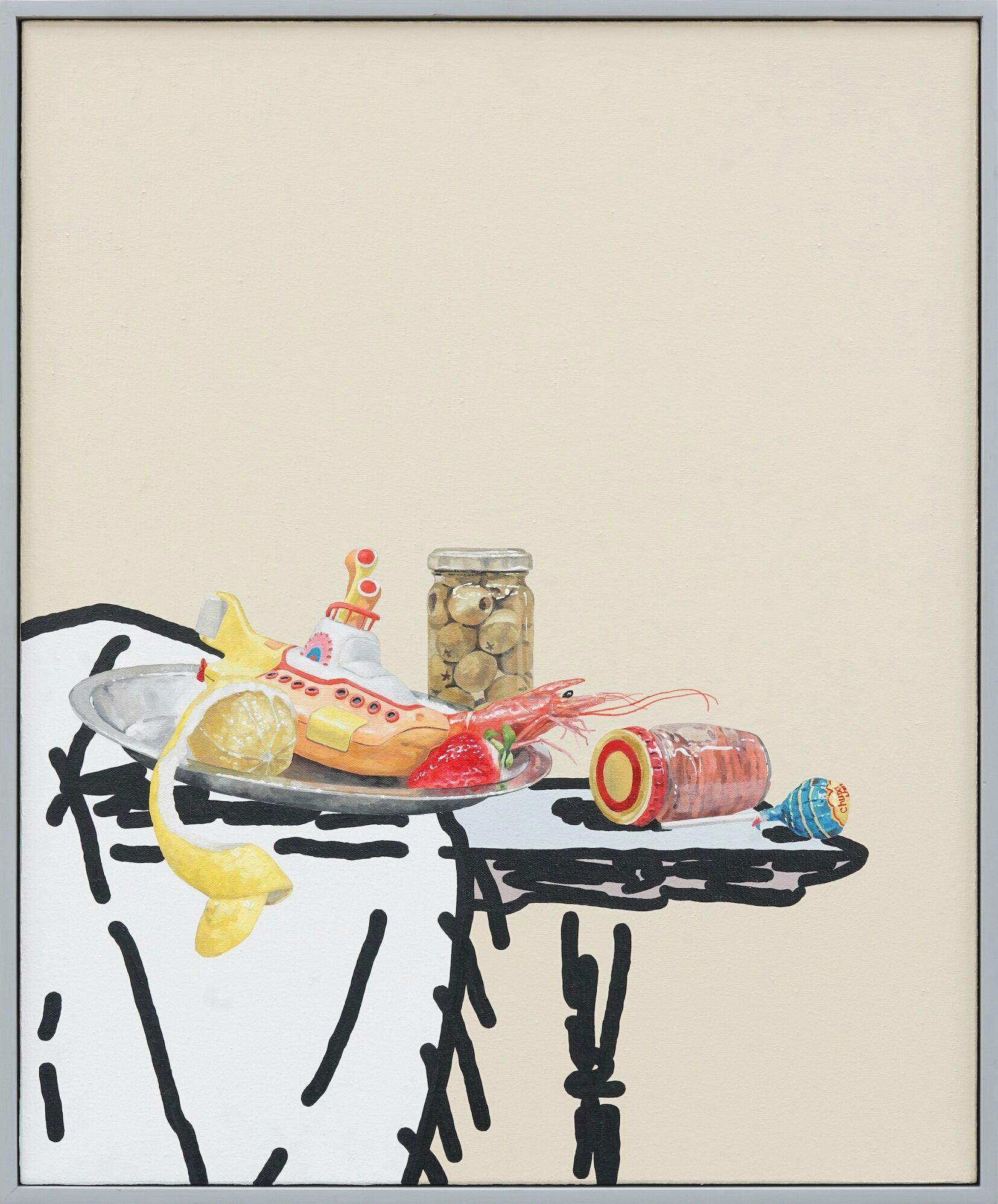 Still Life with Yellow Submarine, Fruits and Preserved Foods