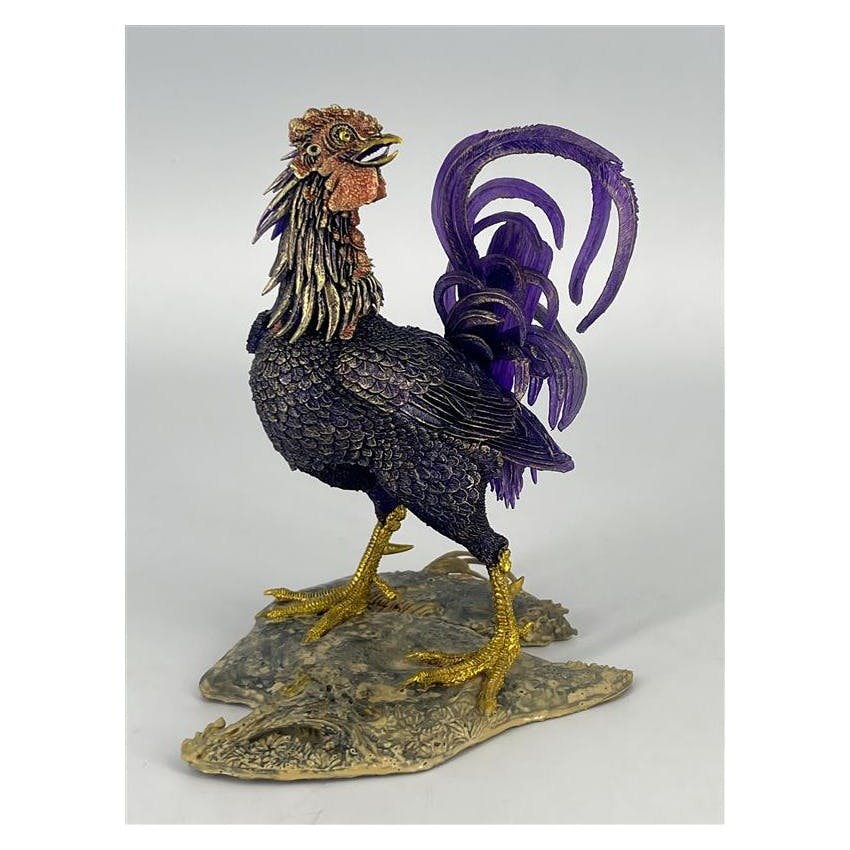 【海洋堂：作品】雄鶏「京むらさき(きょうむらさき)」※京都 蔦屋書店限定　2026年6月下旬～7月上旬頃発送予定