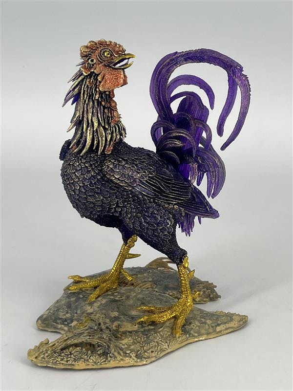 【海洋堂：作品】雄鶏「京むらさき(きょうむらさき)」※京都 蔦屋書店限定　2026年6月下旬～7月上旬頃発送予定