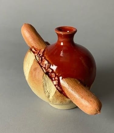 ホットドッグ/紅釉壷