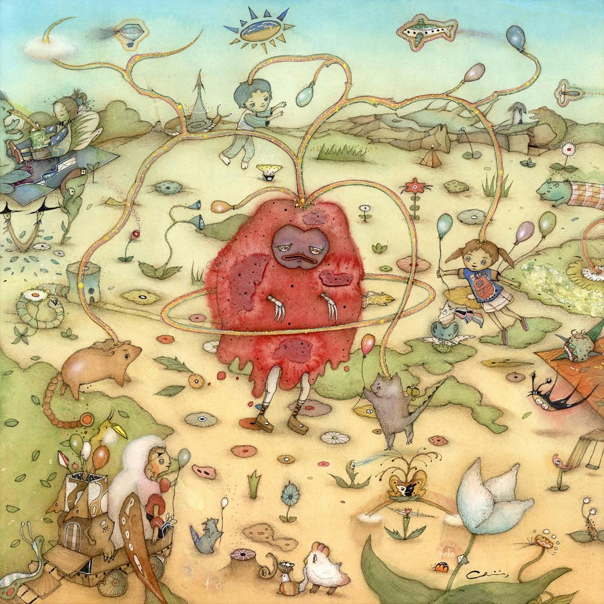 【ご予約受付】「かいじゅうたちの楽園」複製画「虹のピグモン」