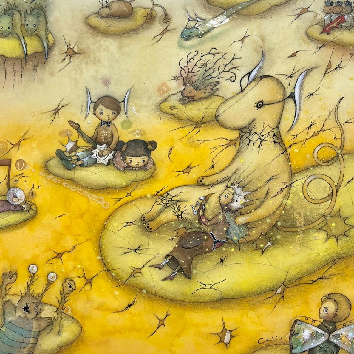 【ご予約受付】「かいじゅうたちの楽園」複製画「空に浮かぶエレキング」