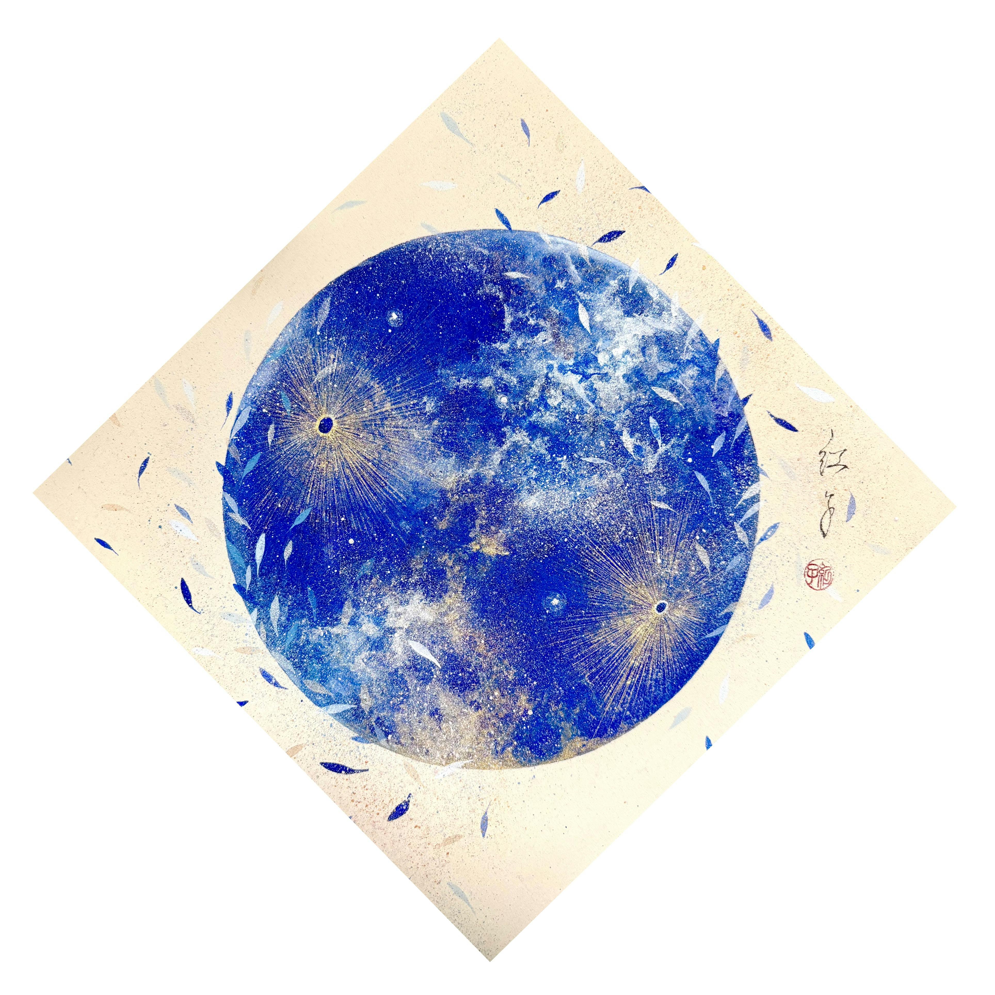 見上げた先の蒼月。