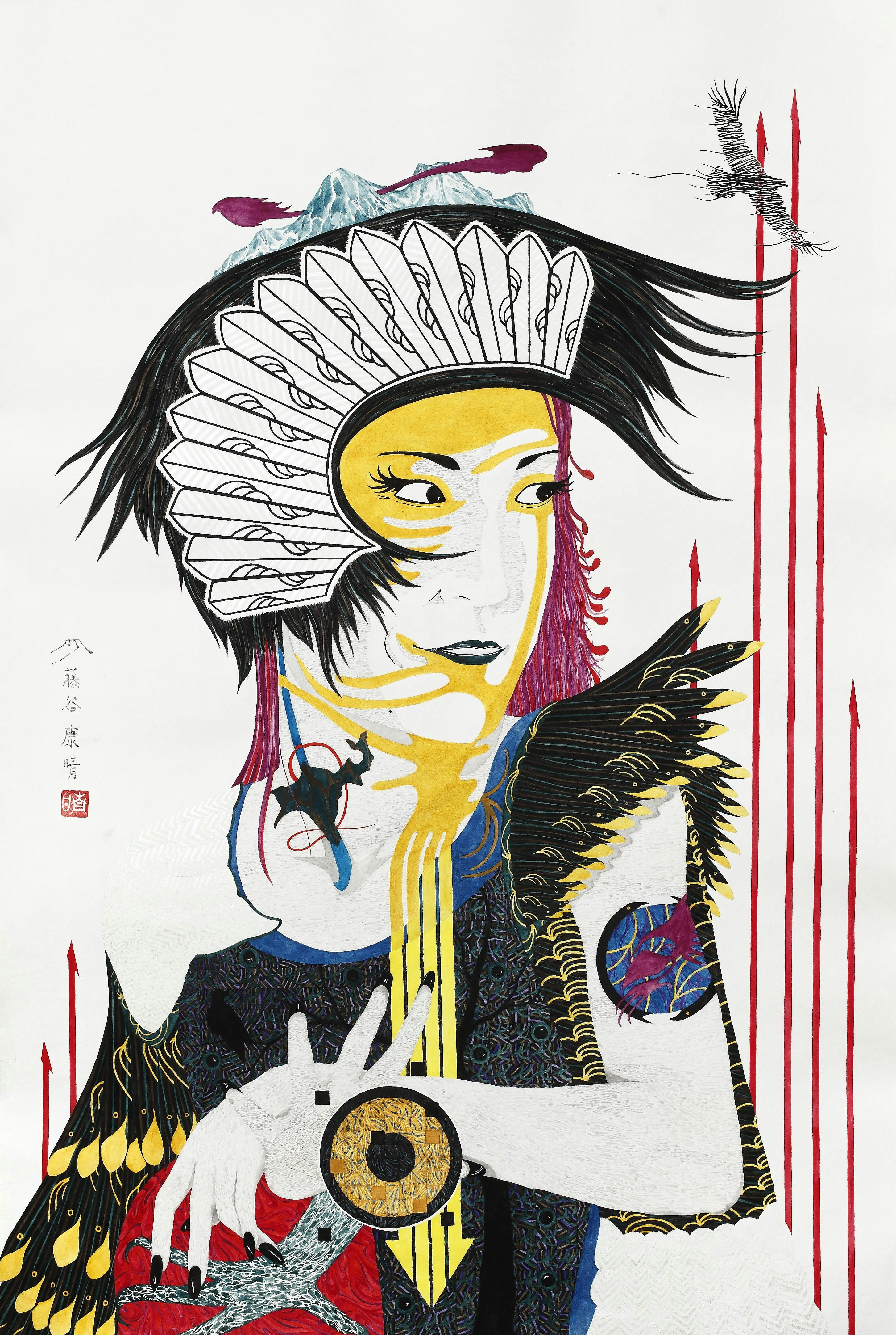 未知への眼差し　地平の向こう 思考伽藍にプラチナイデア　急降下 気高きベクトル　おわします　OWASHISU 【額装済】