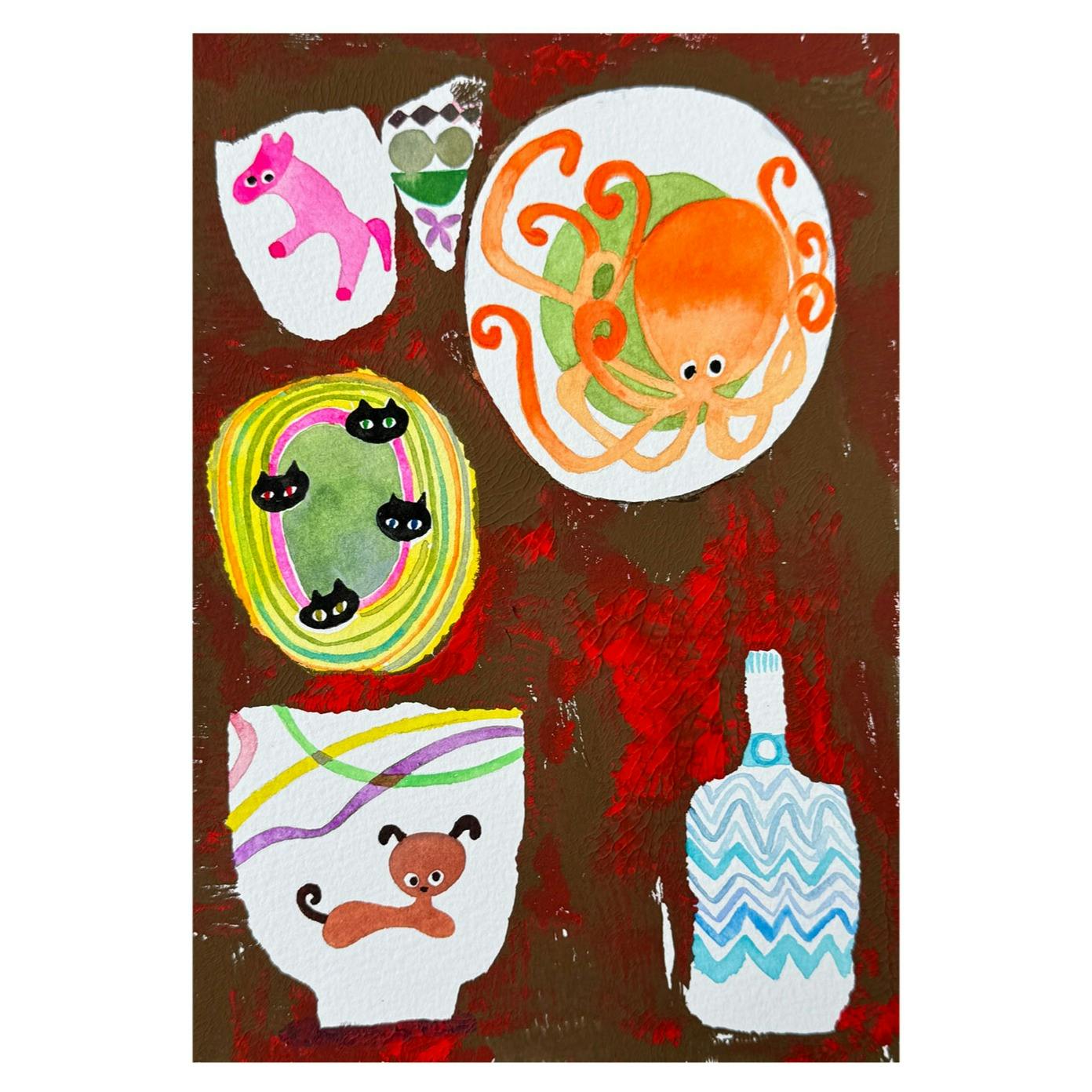 大きなタコの皿