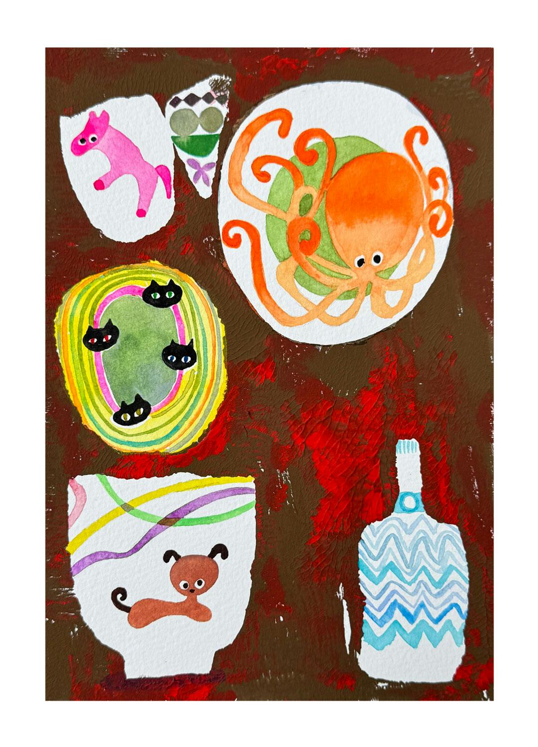 大きなタコの皿