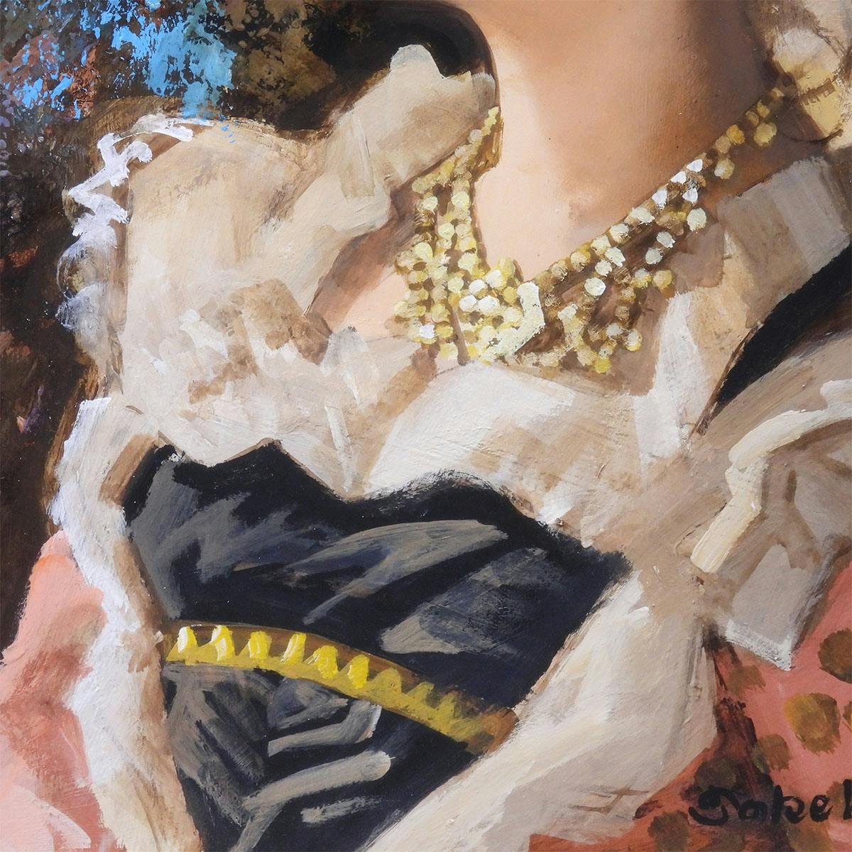 宮永岳彦 黎 油彩10号 人物画 共シール オリジナル額装 女性像 美人画 婦人像 解説付き 宮廷画家 原画 油絵 絵画 真作保証