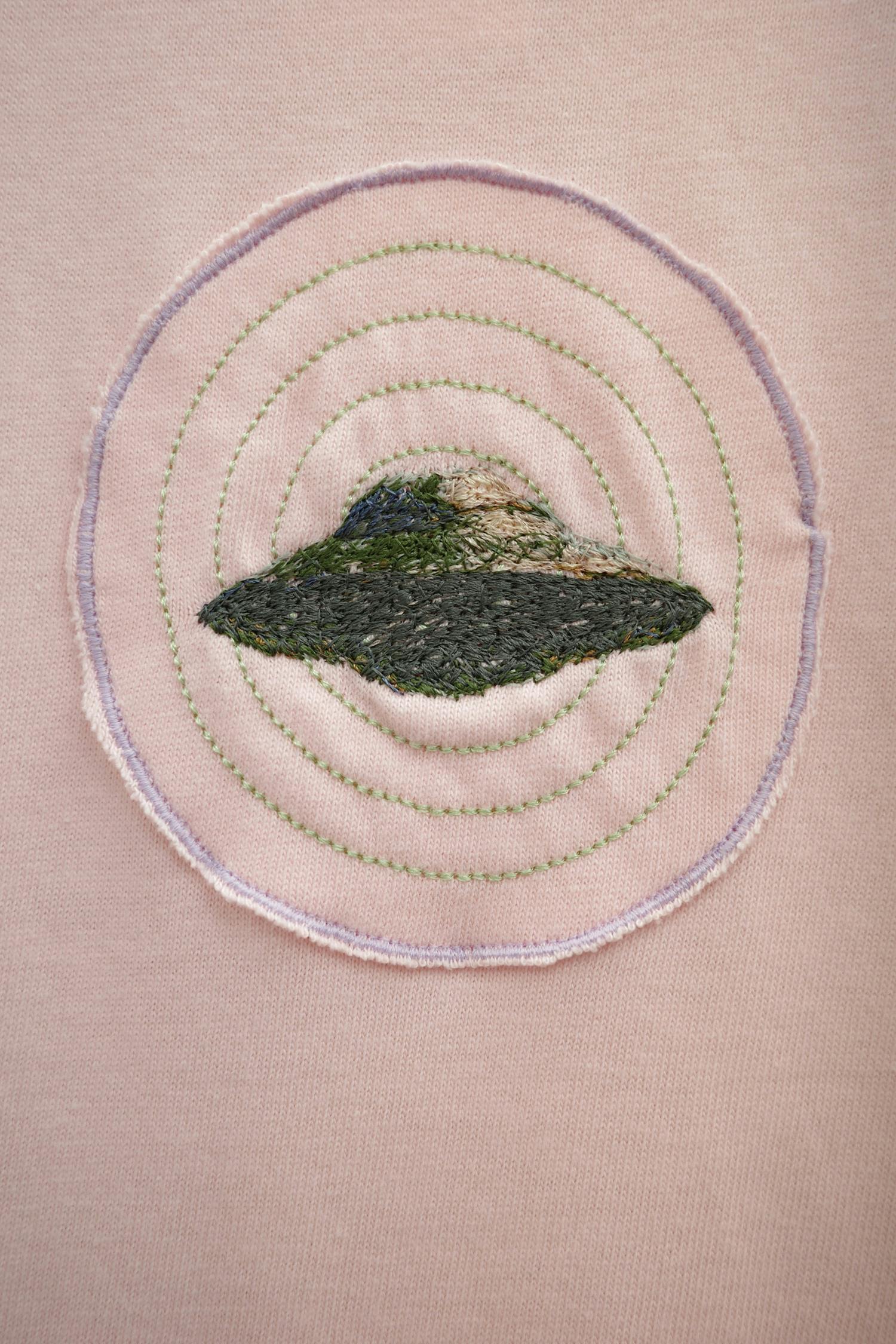 size-L EMBROIDERY Tee - mini　pink