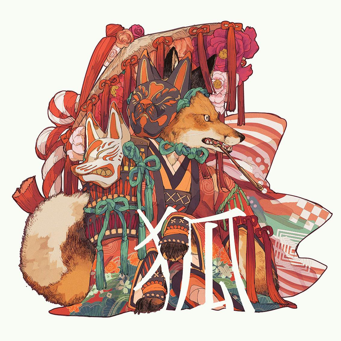 アクリルマウント作品『KANJI_KITUNE』