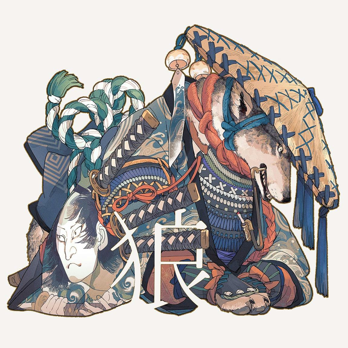 アクリルマウント作品『KANJI_OOKAMI』