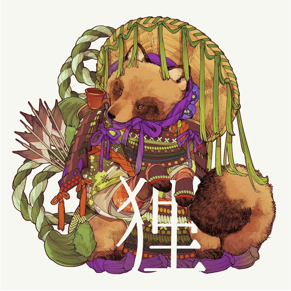 アクリルマウント作品『KANJI_TANUKI』