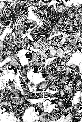 アクリルマウント作品『密_雀』