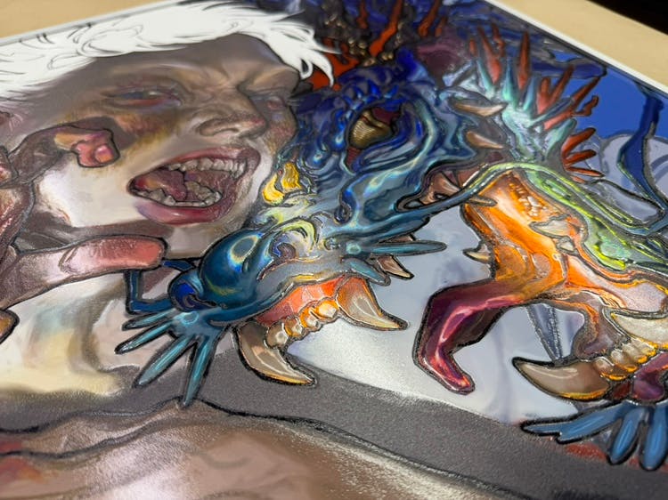 【直筆サイン入り】特殊印刷額装複製原画『龍』