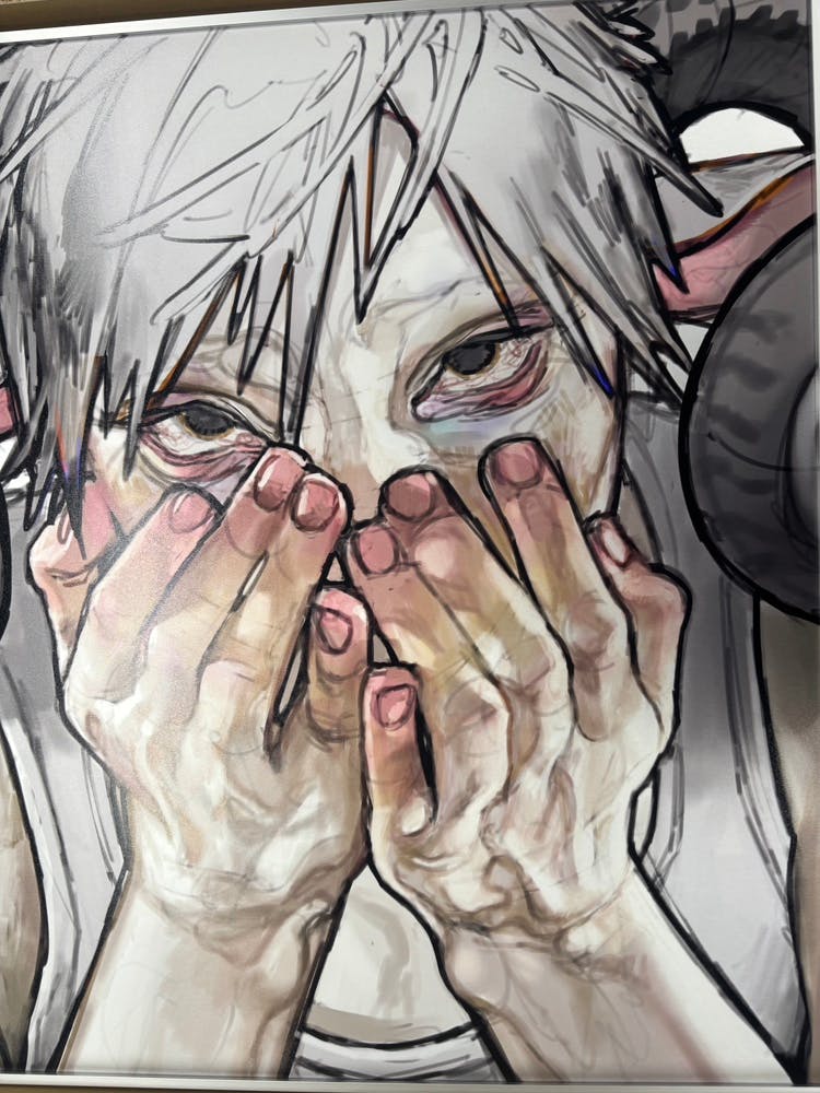 【直筆サイン入り】特殊印刷額装複製原画『羊人』