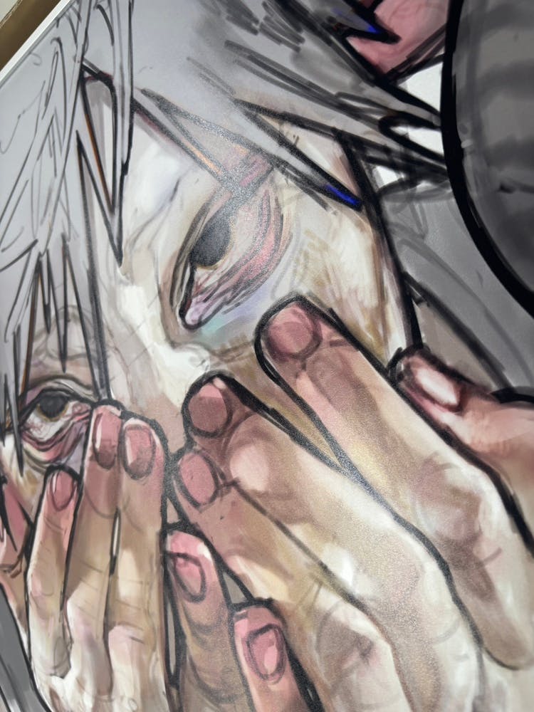 【直筆サイン入り】特殊印刷額装複製原画『羊人』