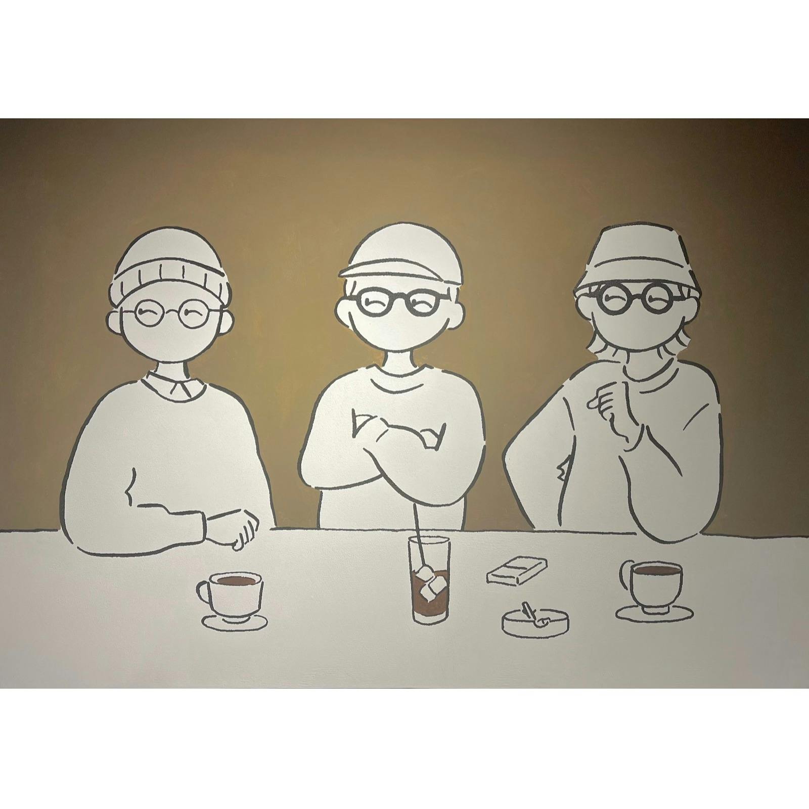 カウンターにて
