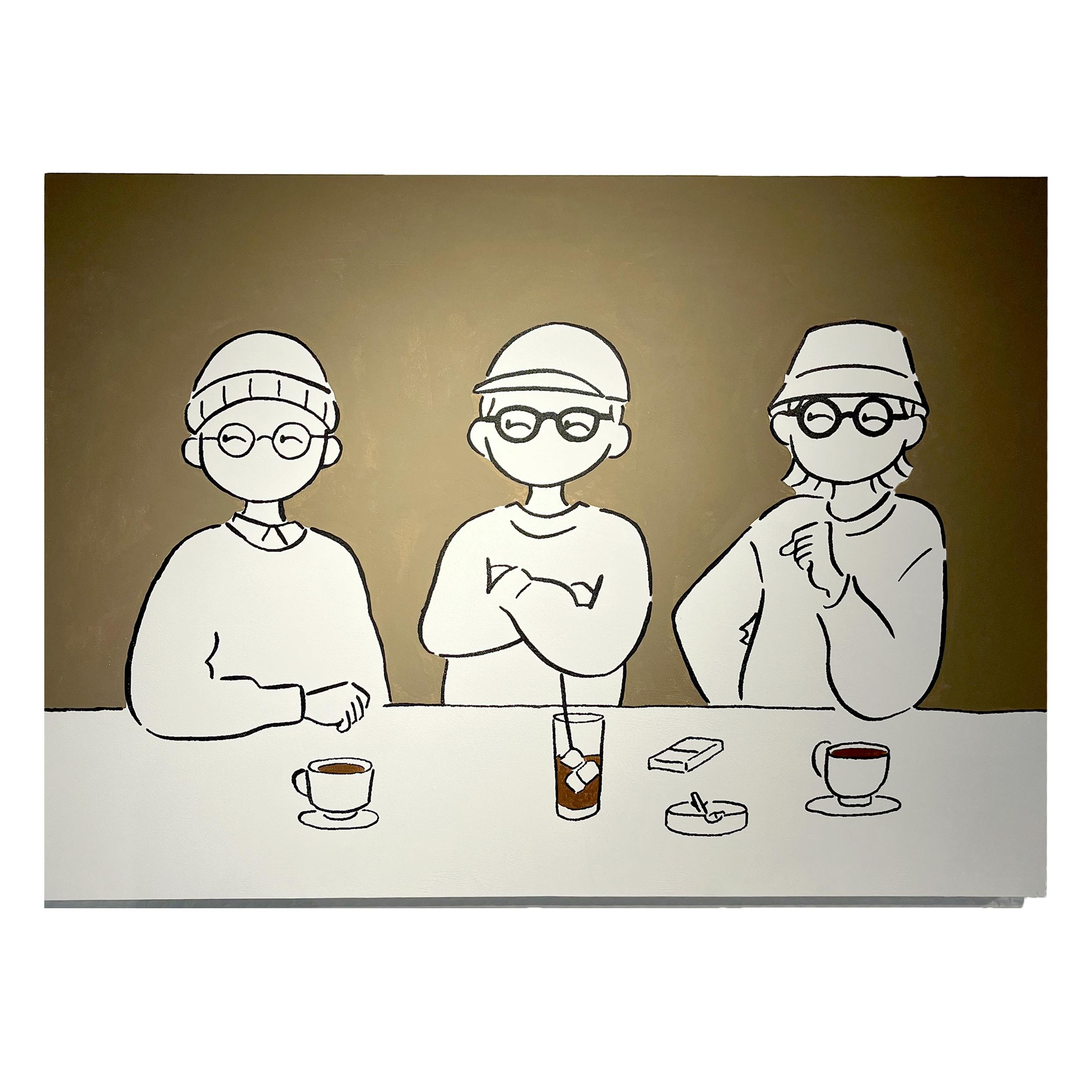 カウンターにて