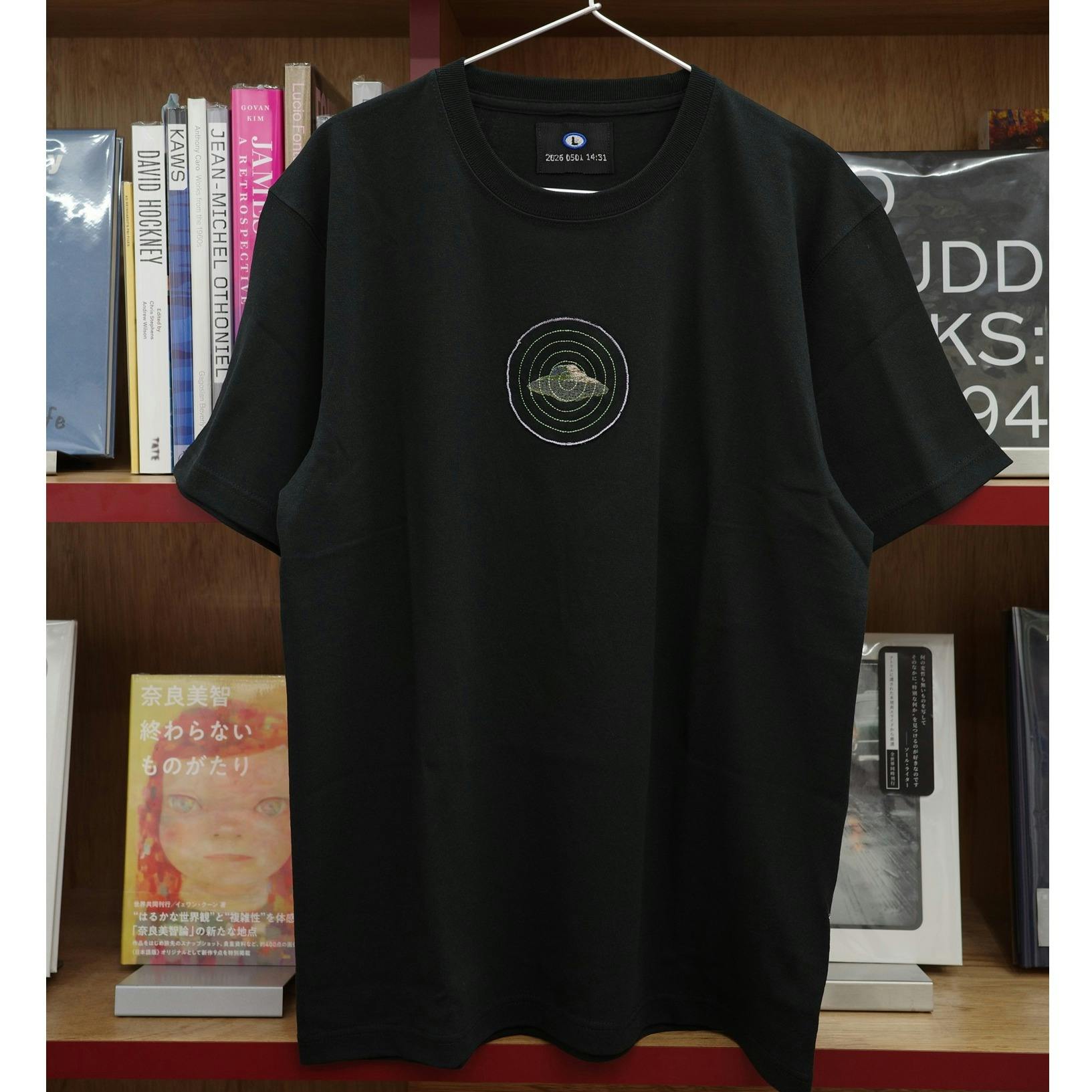 size-L EMBROIDERY Tee - mini　black