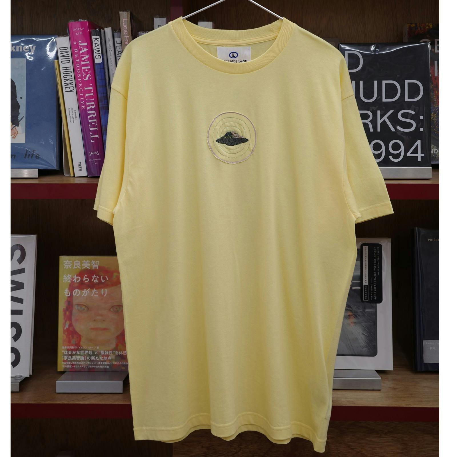 size-L EMBROIDERY Tee - mini　yellow