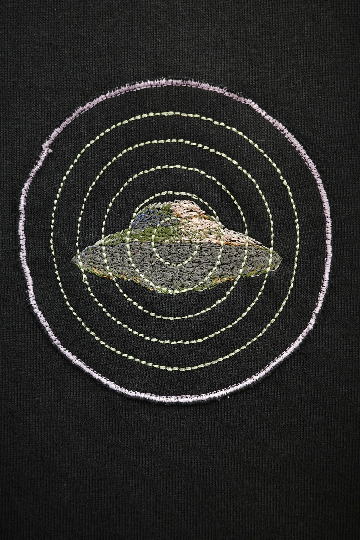 size-M EMBROIDERY Tee - mini　black
