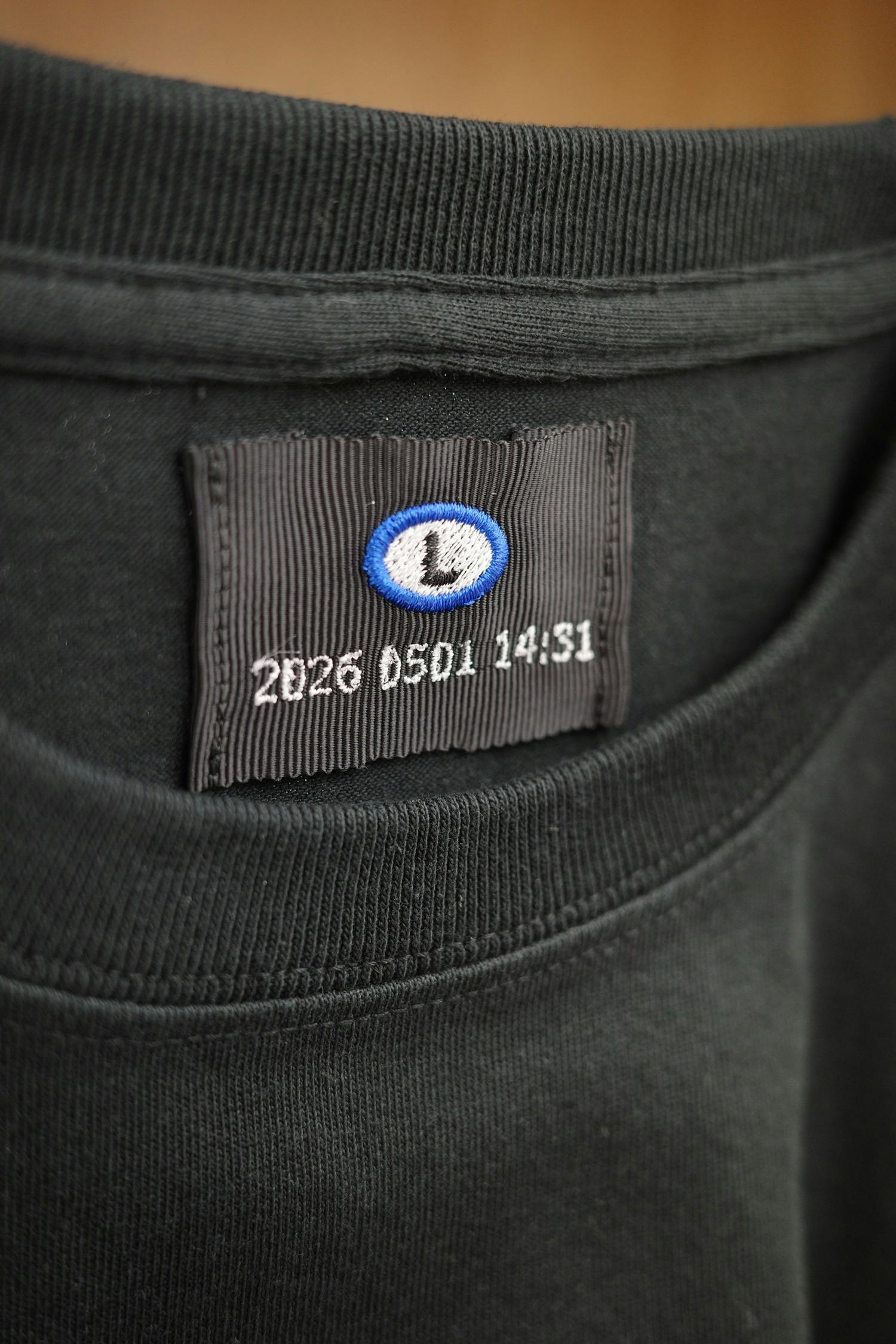 size-M EMBROIDERY Tee - mini　black