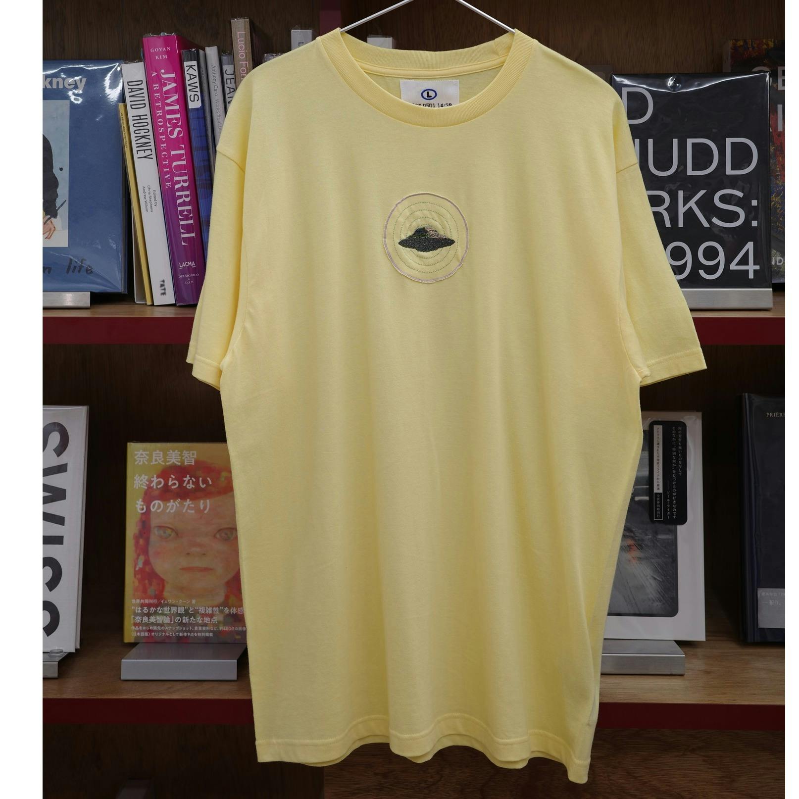 size-XL EMBROIDERY Tee - mini　yellow