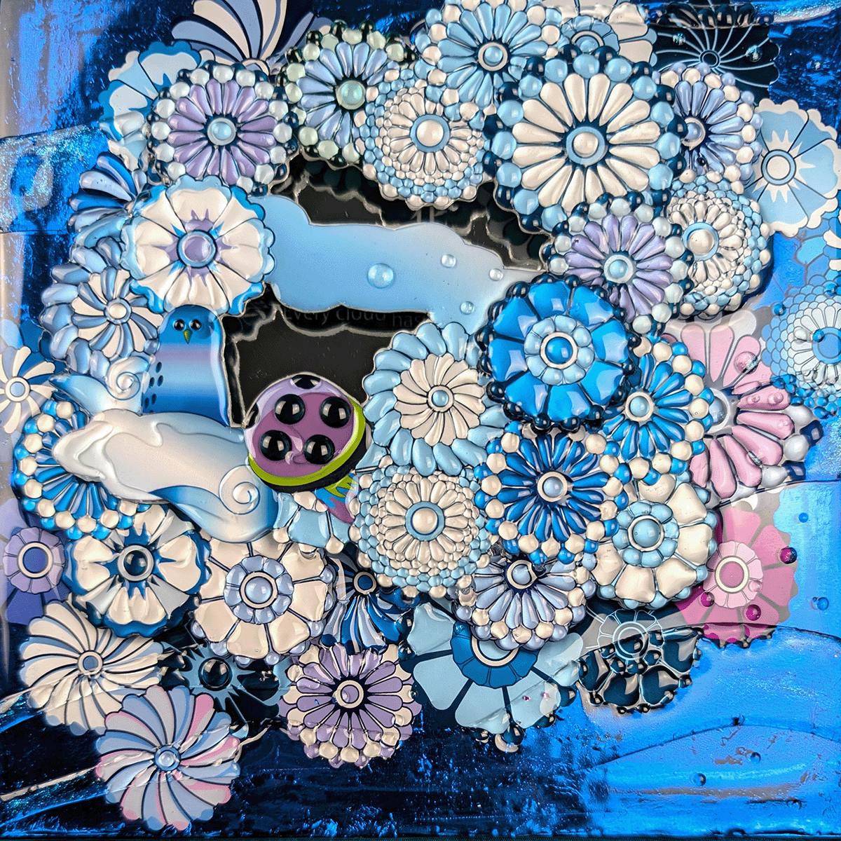 Behind the Flower on BLUE