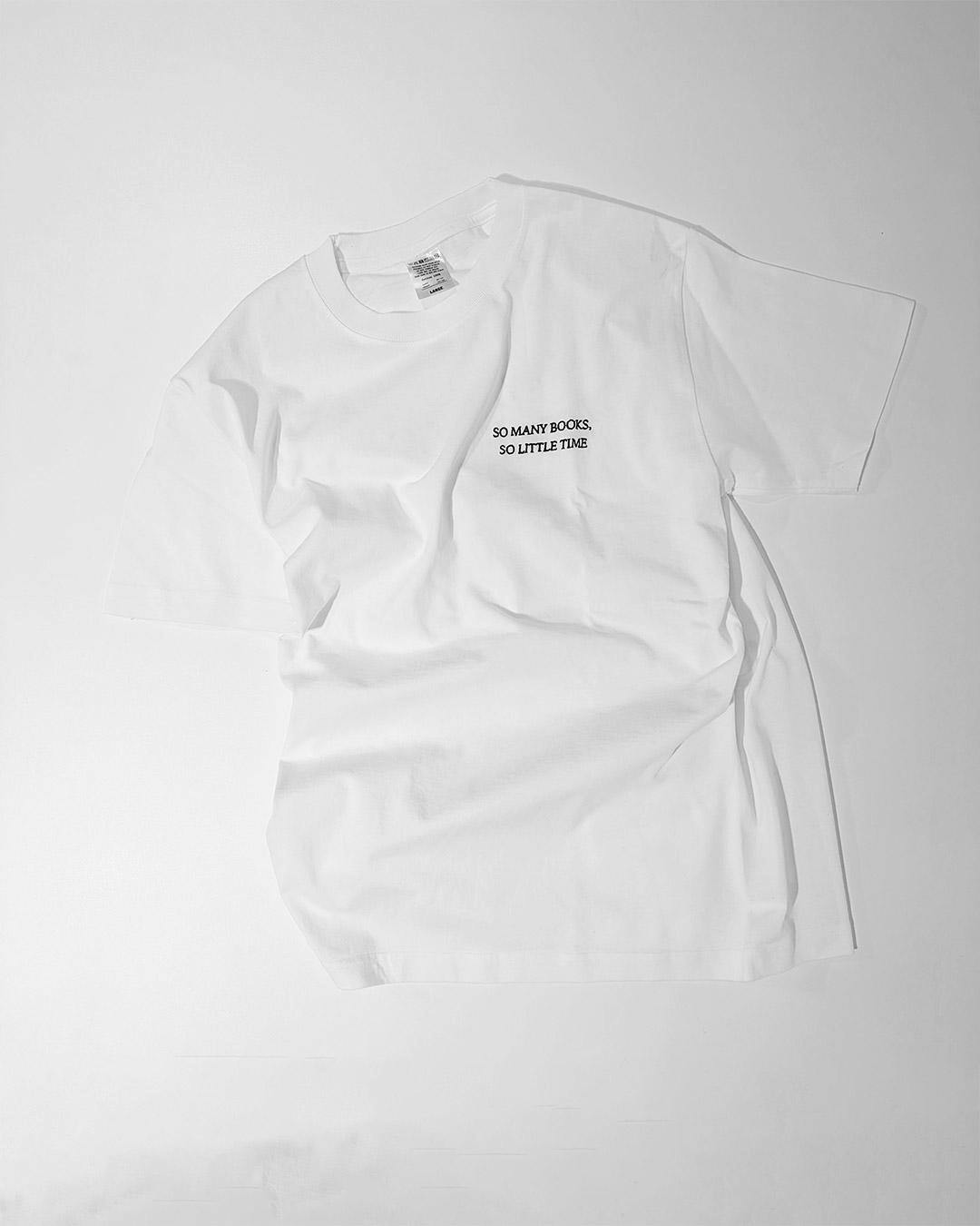 【BLANKMAG × GINZA TSUTAYA BOOKS】"SO MANY BOOKS, SO LITTLE TIME" S/S TEE（WHITE）M