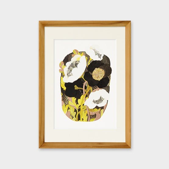 「花の肖像 Anemone」 A4 アートポスター（額装品）