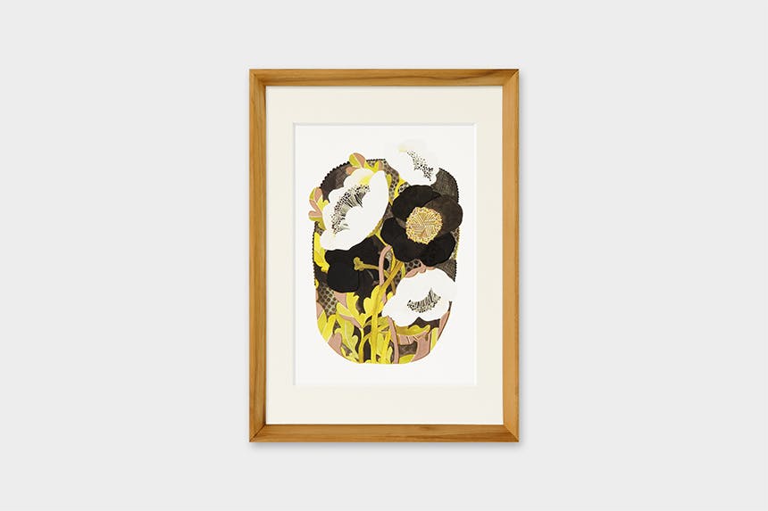 「花の肖像 Anemone」 A4 アートポスター（額装品）