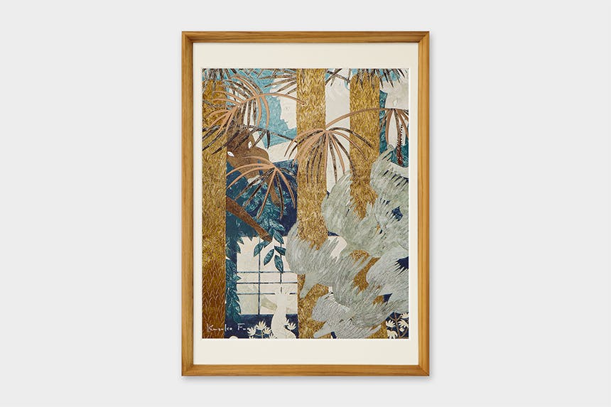 「手と渡り鳥の記憶」 A3 アートポスター（額装品）