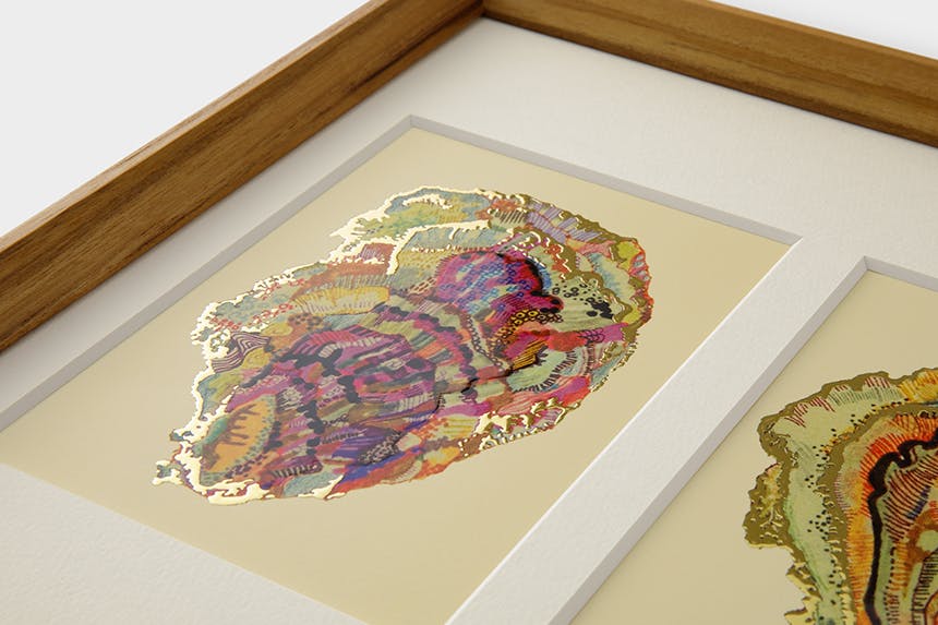 「oysters」 A3 アートポスター（額装品）