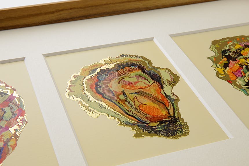 「oysters」 A3 アートポスター（額装品）