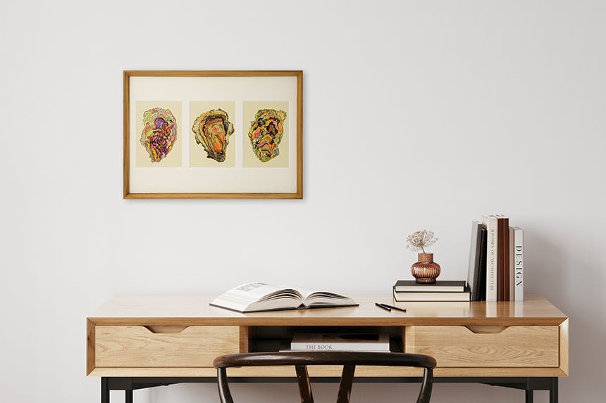 「oysters」 A3 アートポスター（額装品）
