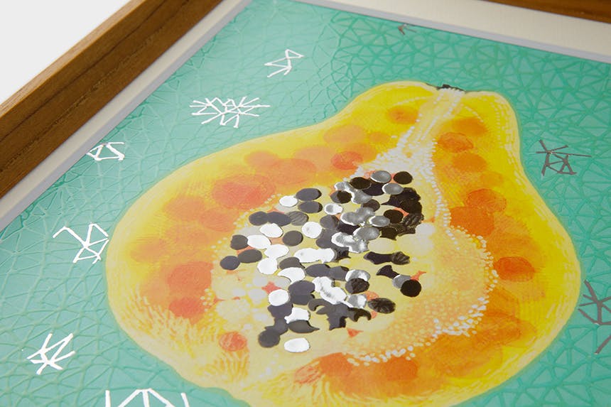 「PAPAYA」 A4 アートポスター（額装品）