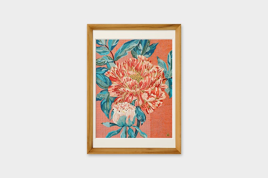 「百花の王」 A4 アートポスター（額装品）