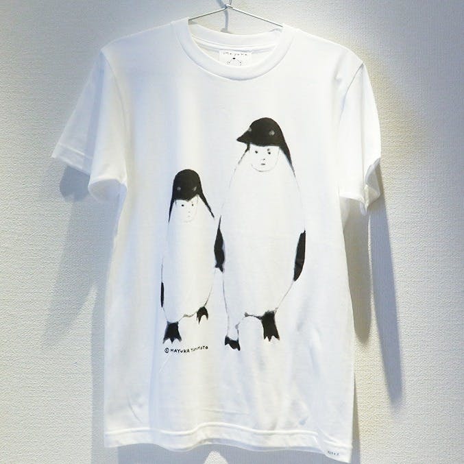山本麻友香 Tシャツ(白) XSサイズ ”little penguin brothers" /Mayuka Yamamoto original T-shirt(white) XSsize ”little penguin brothers"”