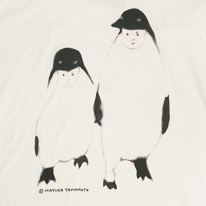 山本麻友香 Tシャツ(白) Mサイズ ”little penguin brothers" /Mayuka Yamamoto original T-shirt(white) MSsize ”little penguin brothers"”