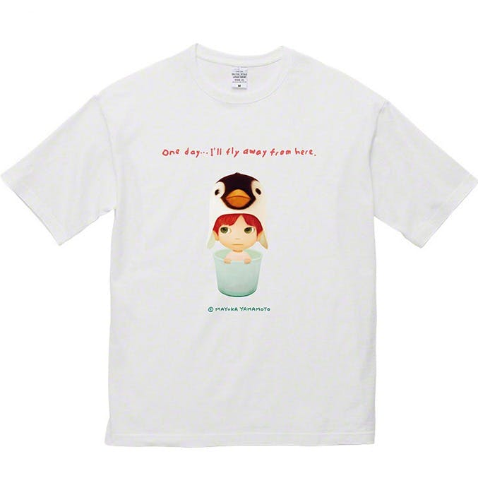 山本麻友香 Tシャツ Mサイズ "Penguin in Bucket"  /  Mayuka Yamamoto  T-shirt Msize "Penguin in Bucket"