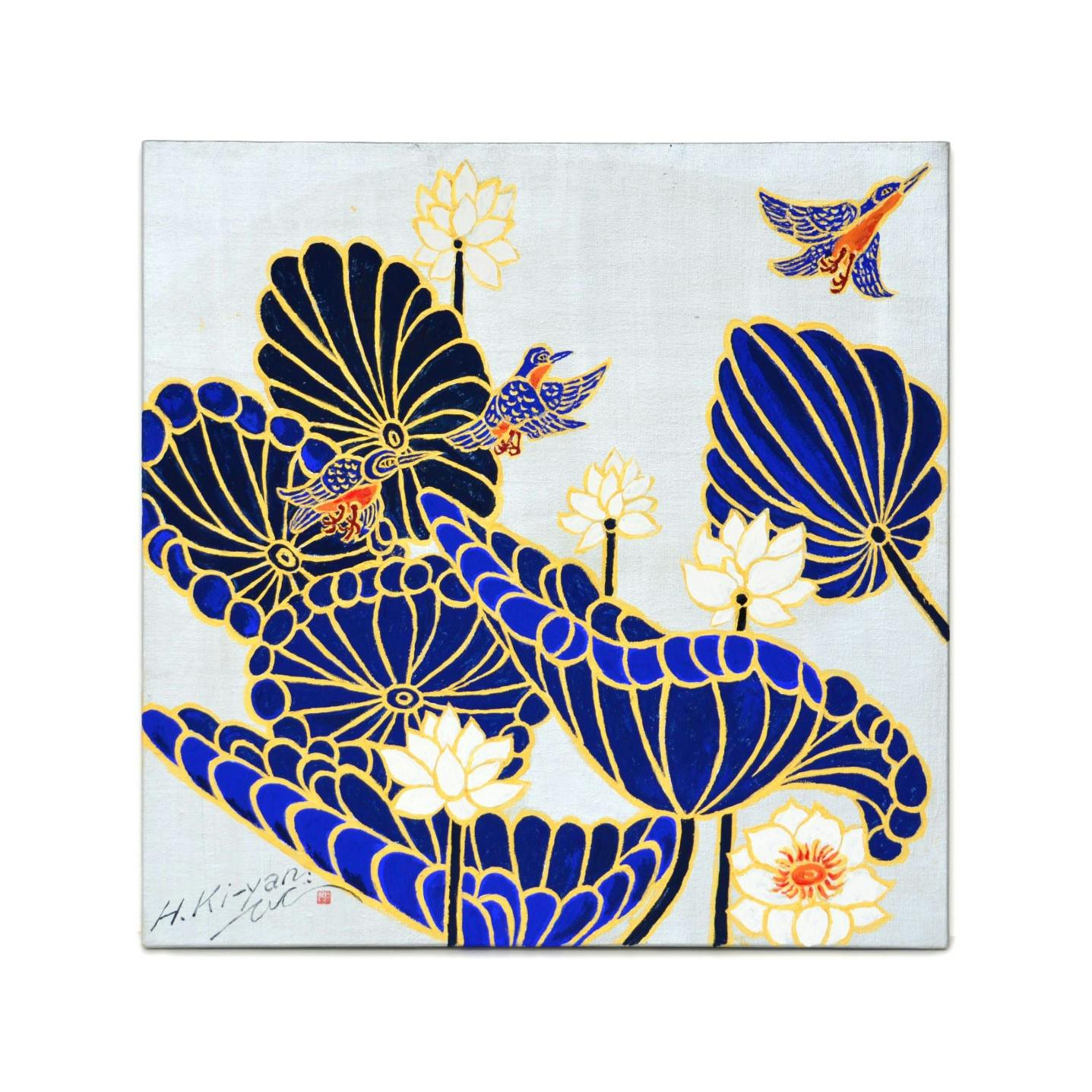【木村英輝/原画】〈Kingfisher by the Lotus pond〉/S15　※2026年8月中旬～下旬頃発送予定