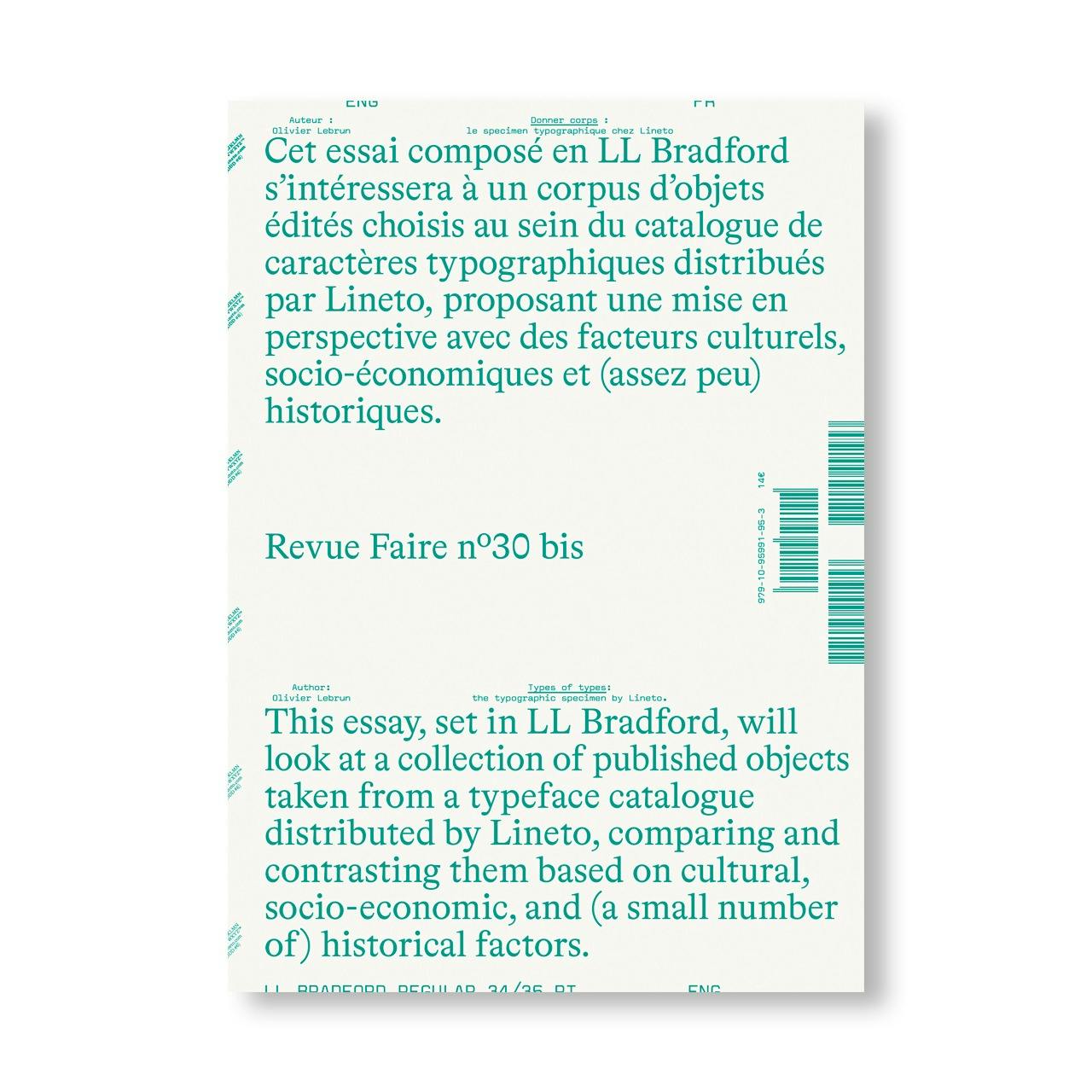 REVUE FAIRE – TO LOOK AT THINGS #30 BIS – TYPES OF TYPES: THE TYPOGRAPHIC SPECIMEN BY LINETO