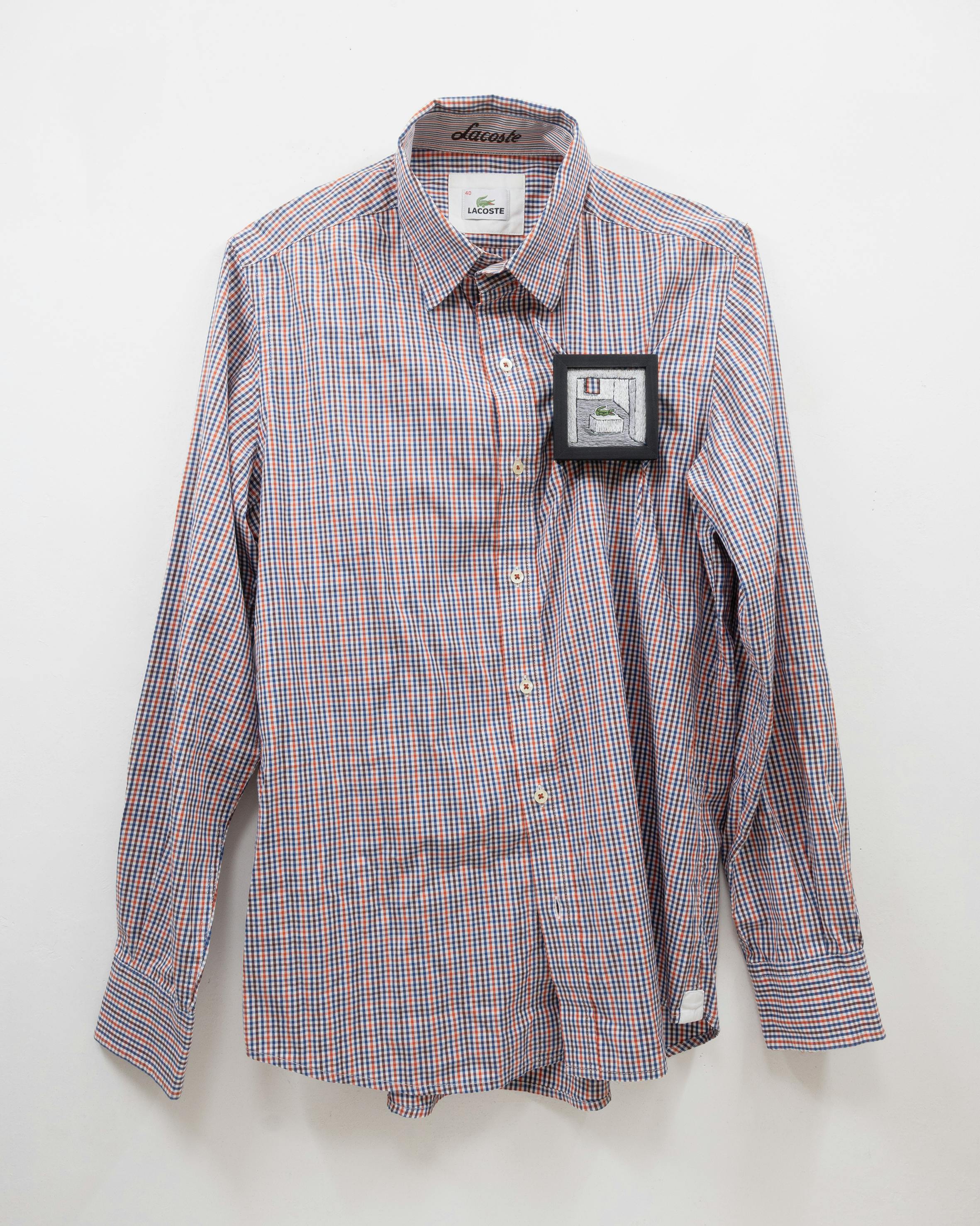 PLUS_LACOSTE _tricolor gingham shirt