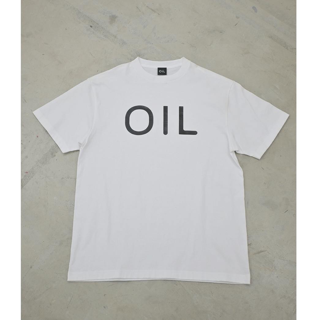 Size-M　OILロゴTシャツ white