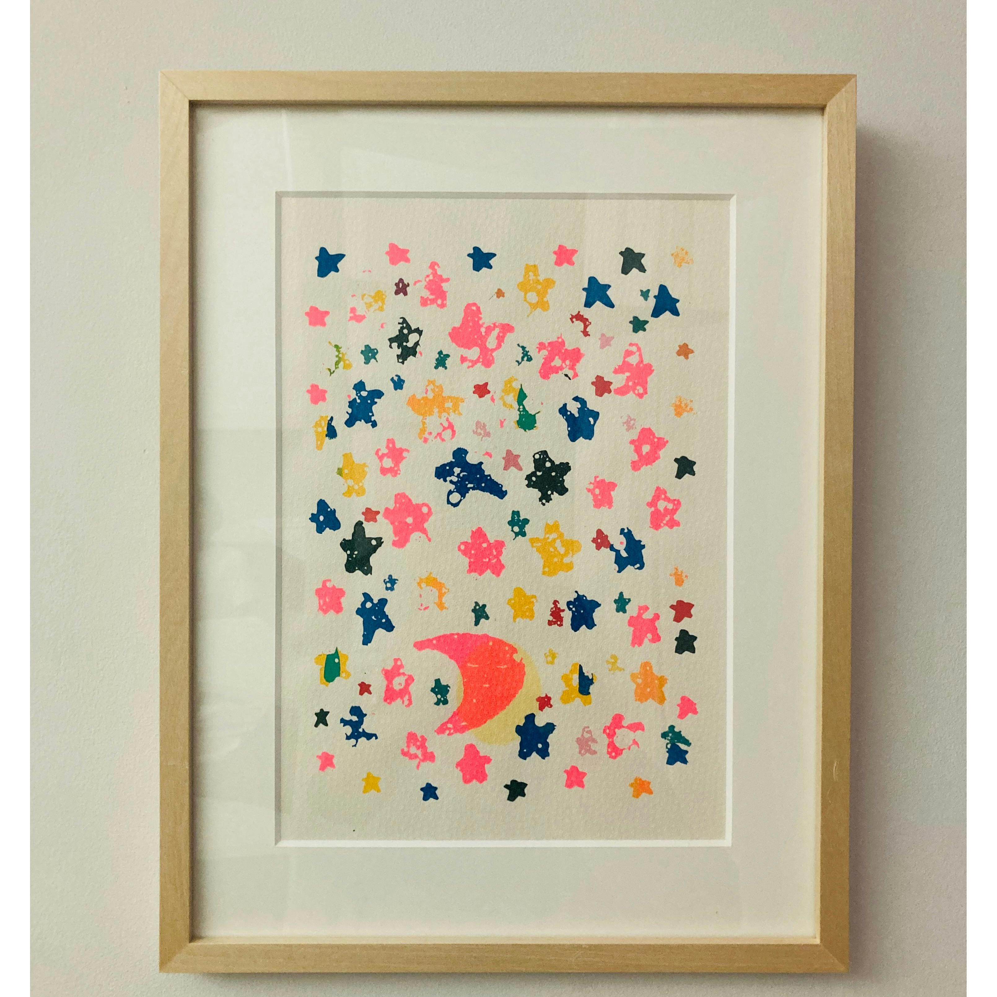 明るい夜空の版画