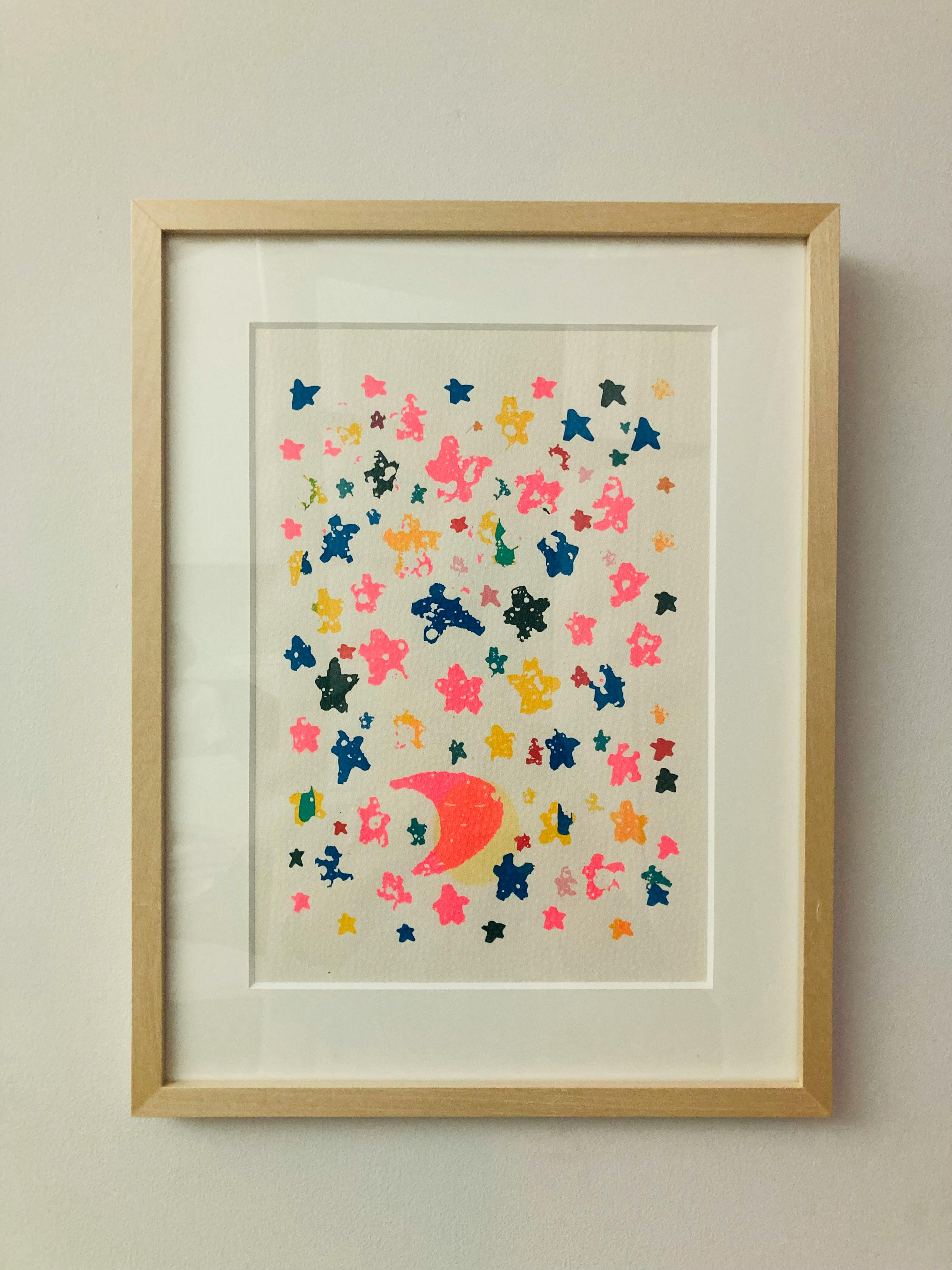 明るい夜空の版画