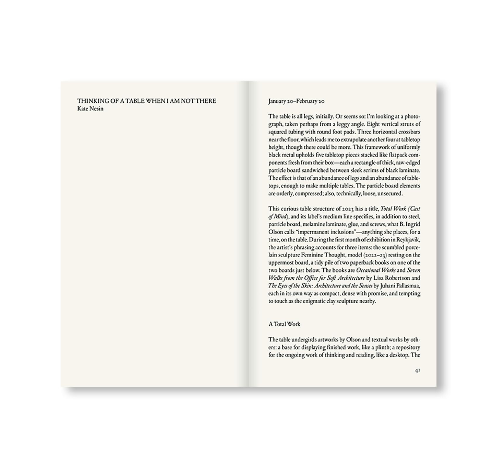 B. INGRID OLSON: CAST OF MIND