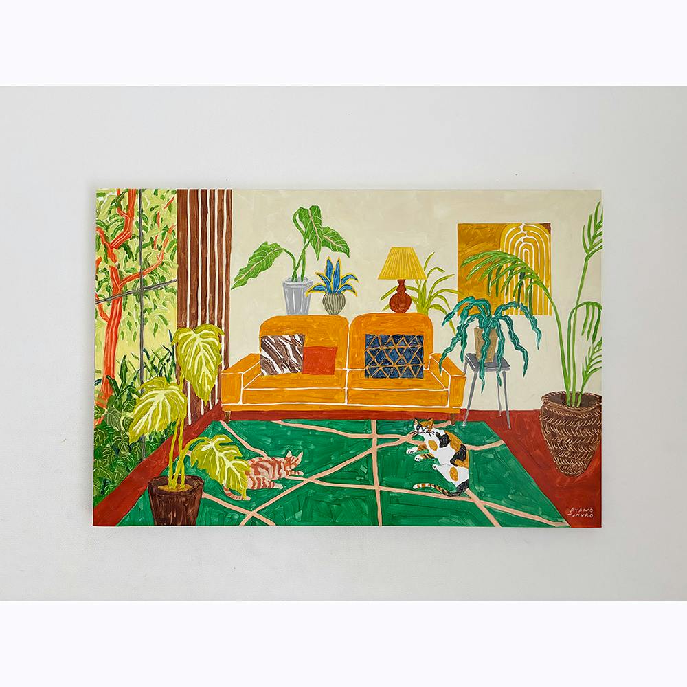 2匹の猫と庭を望む部屋 A Room with Two Cats Overlooking the Garden