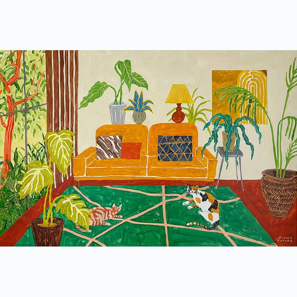 2匹の猫と庭を望む部屋 A Room with Two Cats Overlooking the Garden