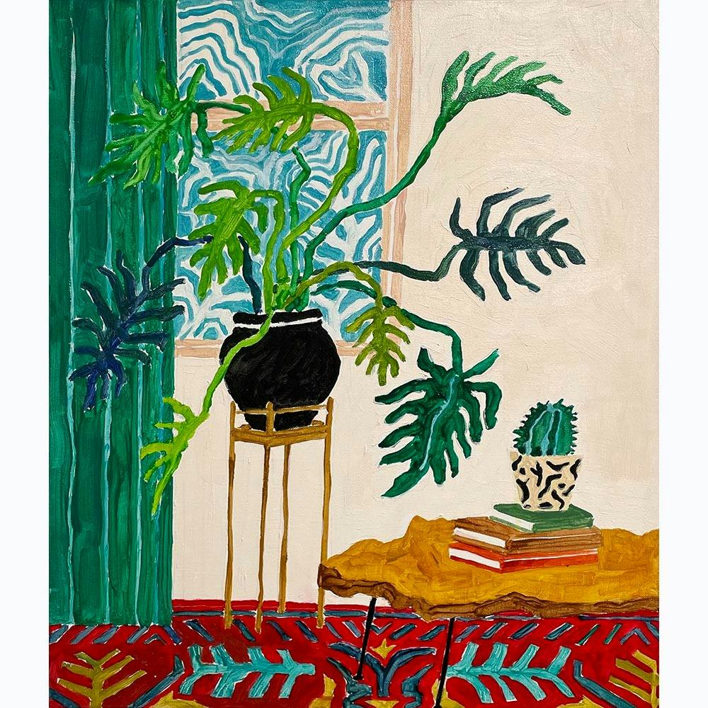 大きな葉の植物がある部屋 A Room with Large Leafy Plants
